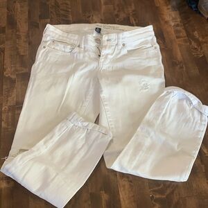 GAP Boyfriend fit distressed white denim jeans